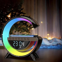 3in1 Speaker 15w Wireless Charger Alarm Clock Speaker Bluetooth with FM Radio Music Home Decor Styling Smart Lamps thumbnail