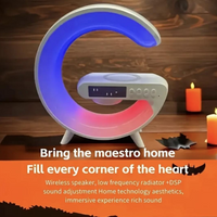 3in1 Speaker 15w Wireless Charger Alarm Clock Speaker Bluetooth with FM Radio Music Home Decor Styling Smart Lamps thumbnail