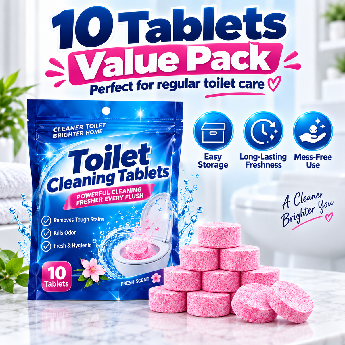 Multi-purpose Drain & Toilet  Cleaning Tablets