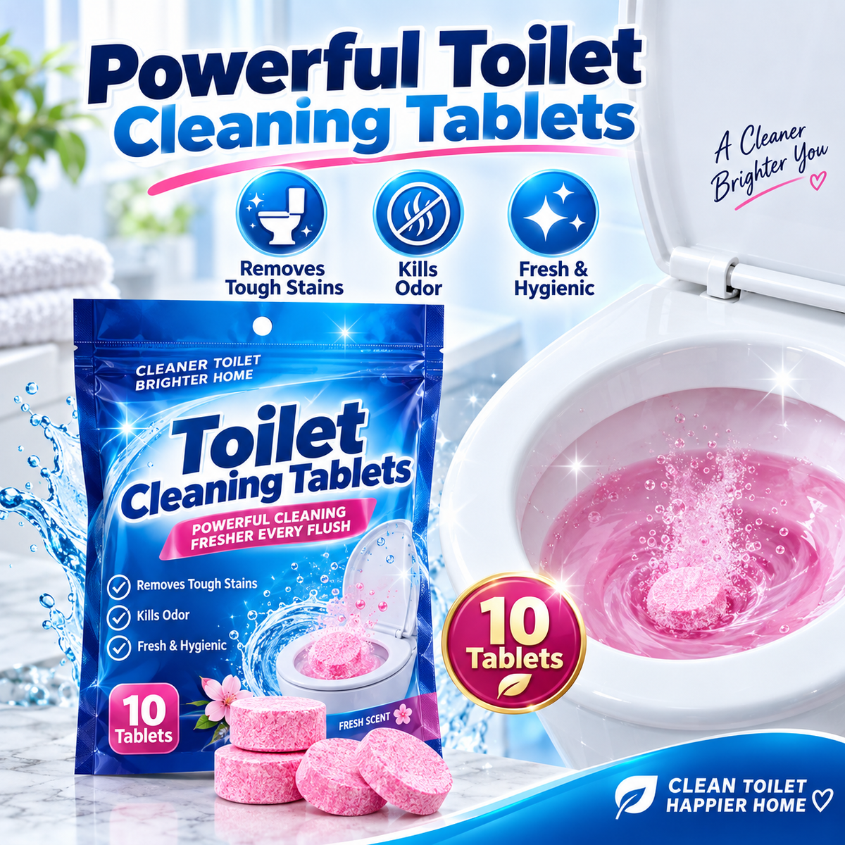 Multi-purpose Drain & Toilet  Cleaning Tablets
